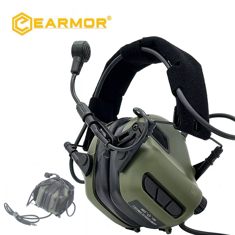 EARMOR M32-Mark3 MilPro Headset Military Standard Hearing Protector- Foliage Green