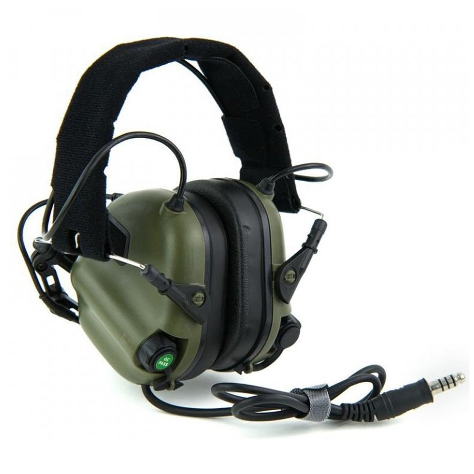 EARMOR M32 Tactical Headset & Kenwood PTT Adapter Set Shooting Communication System