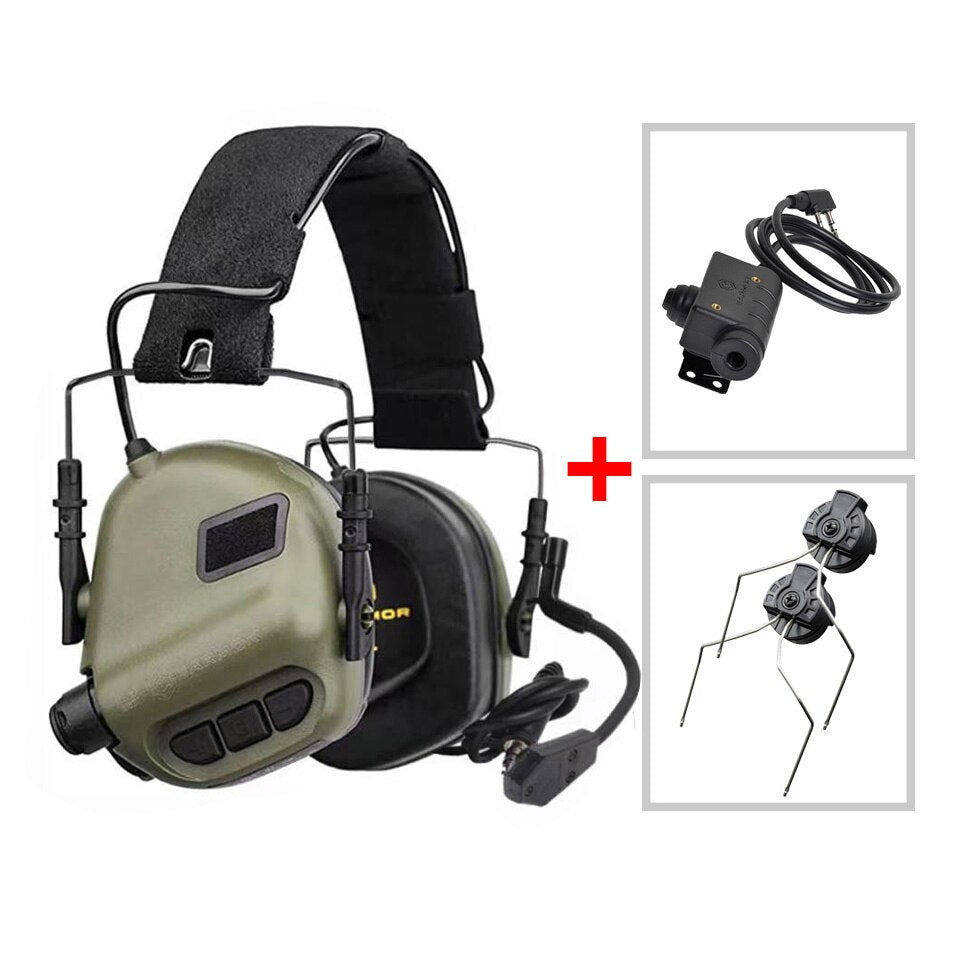 EARMOR M32 Tactical Headset & M51 Kenwood PTT Adapter & ARC Rail Adapter Sets 6 Colors