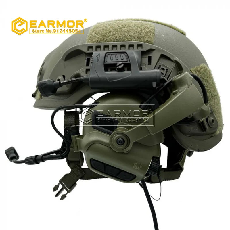 OPSMEN EARMOR M32X-Mark3 MilPro RAC Headset Military Standard Headsets - Foliage Green