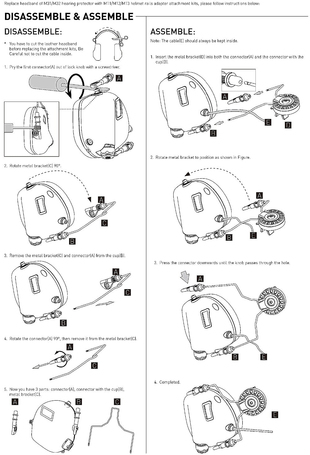 EARMOR M12 accessoires de casque Exfil casque TW3.0 Kit de fixation d'adaptateur de Rail-nouvelle arrivée