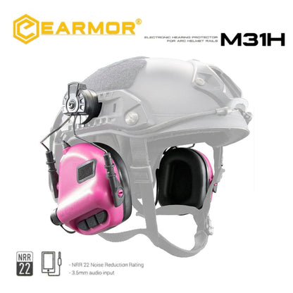 EARMOR M31H ARC Helmet Headset Electronic Hearing Protector Shooting Earmuff - Pink