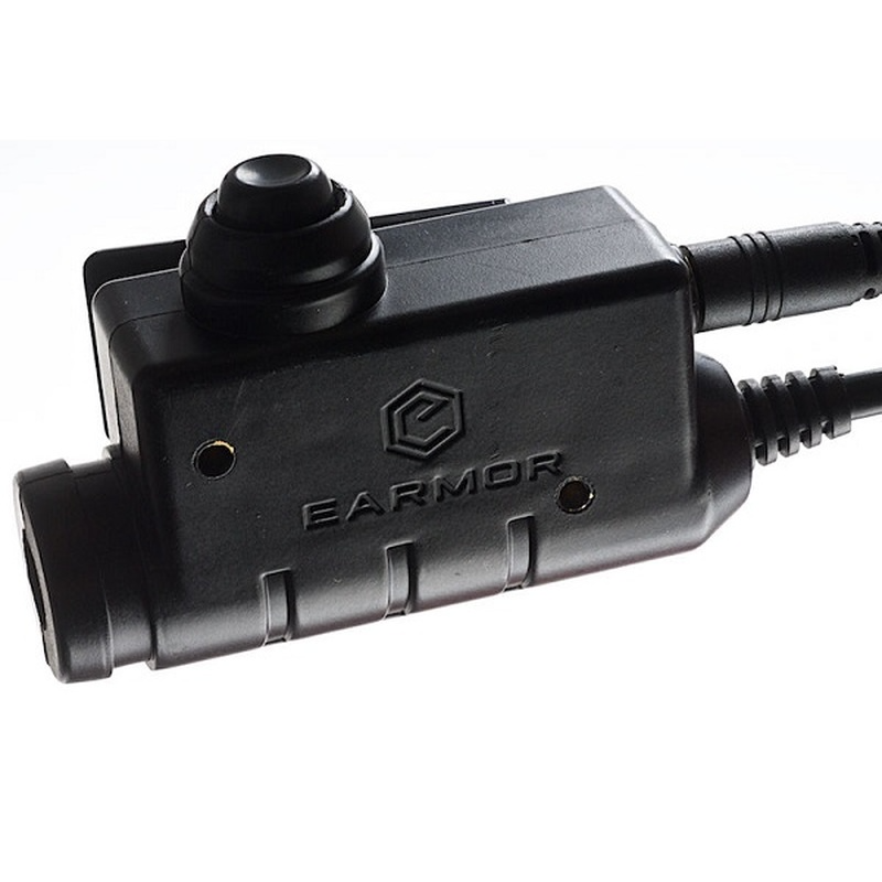 Adaptateur PTT pour casque tactique EARMOR M52 pour radio Yaesu avec bouton de doigt 