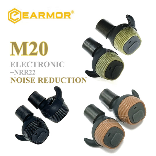 Bouchons d'oreilles électroniques EARMOR M20 MOD4, Protection auditive de tir IPSC NRR22db 