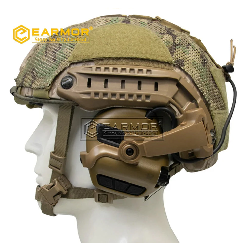 EARMOR M31X-Mark3 MilPro RAC Casque Protecteur Auditif Standard Militaire - Marron Coyote